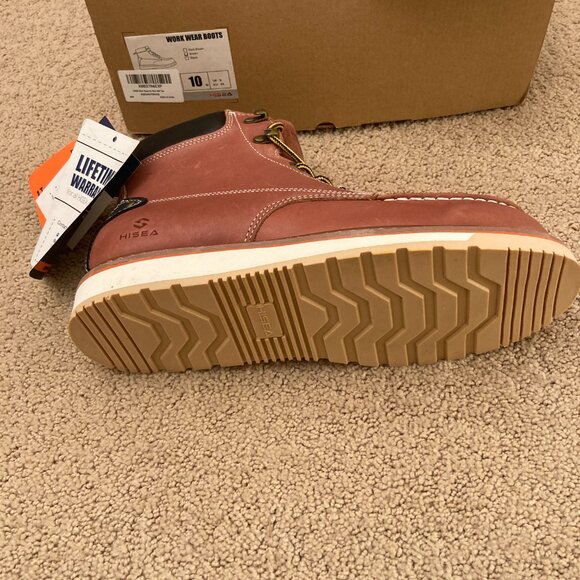 Hisea Work Wear Boots Brown Size 10 M New in Box - Picture 4 of 9